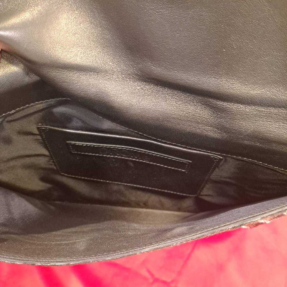 Source Unknown Black And Brown Patterned Clutch - image 6